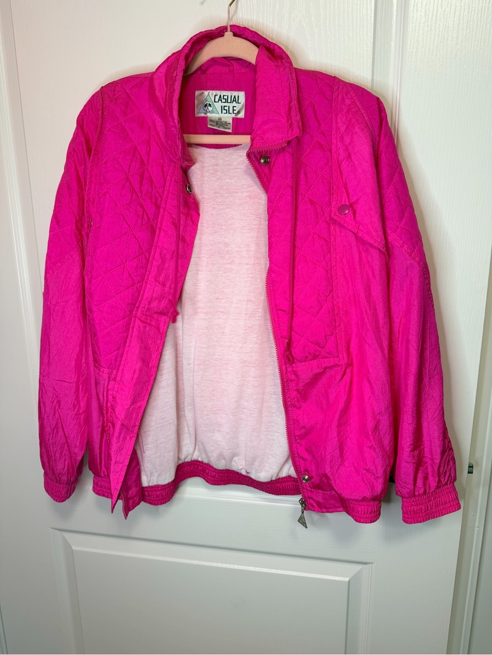 Women’s Quilted 80’s Hot Pink Jacket